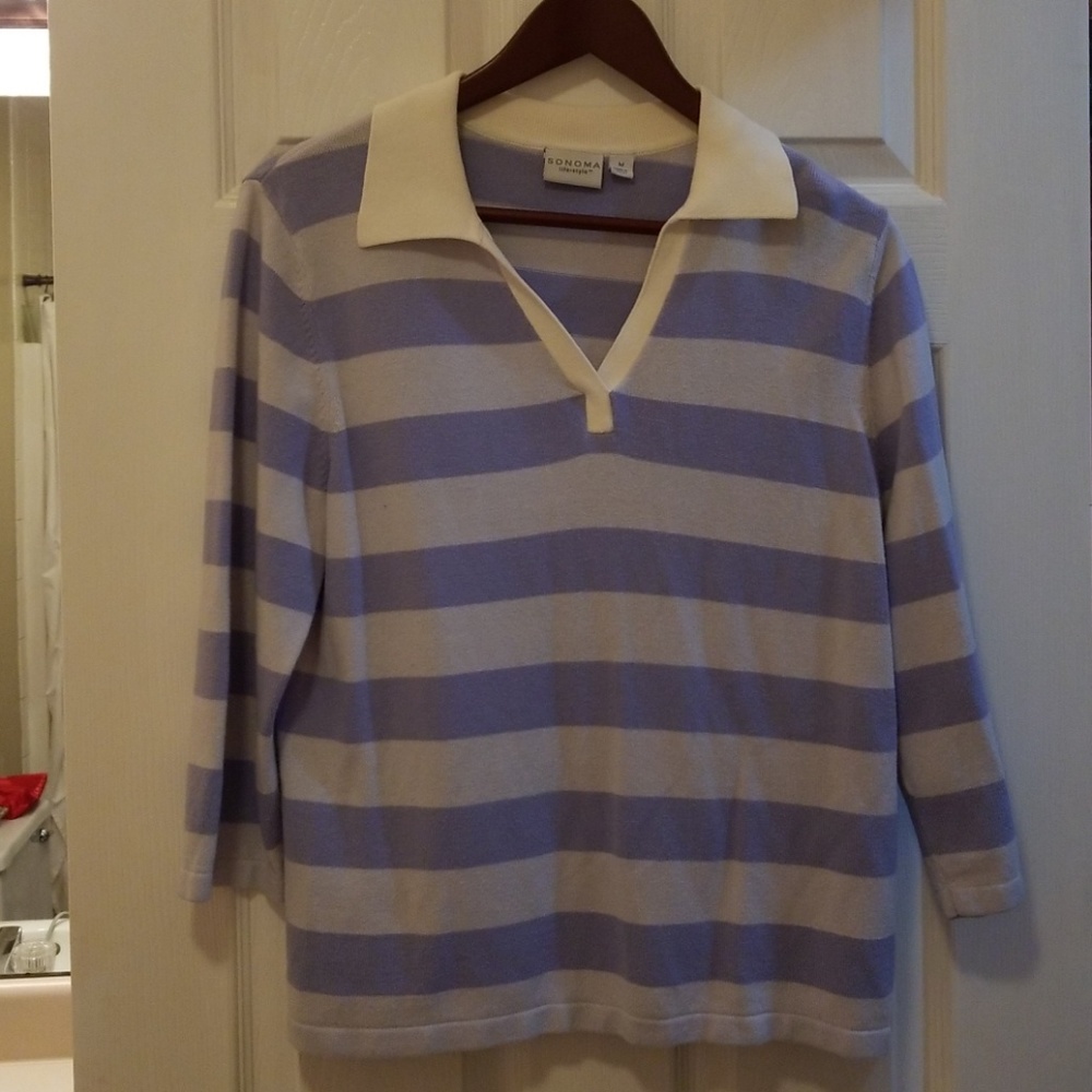 Three Quarter Sleeved Notched Neck Polo